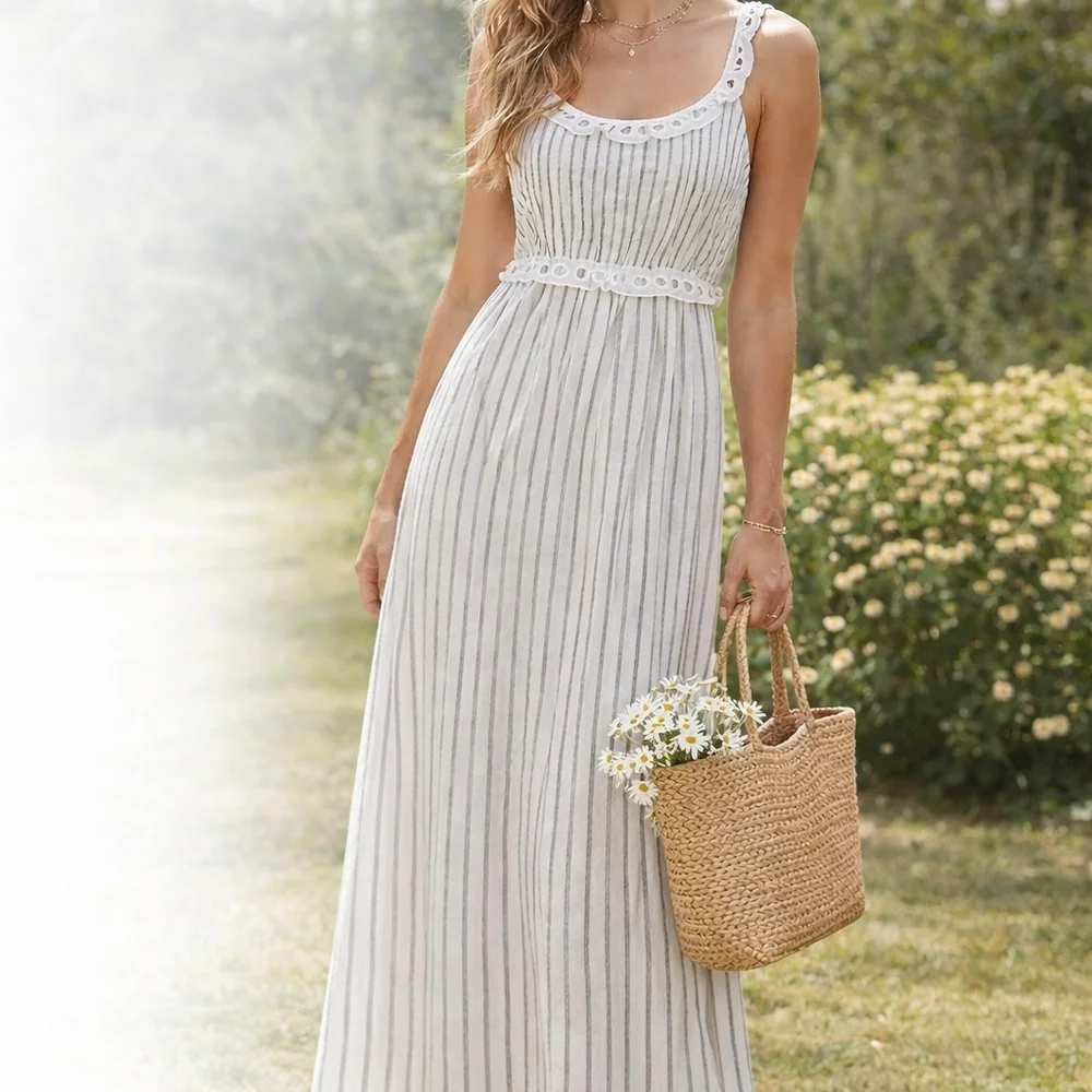naturals by o & j linen dress Natural Private Retreat Linen Dress